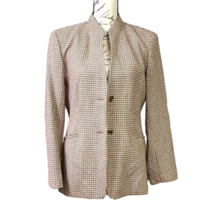 Talbots Wool Jacket Size 8 Y2K Brown Herringbone